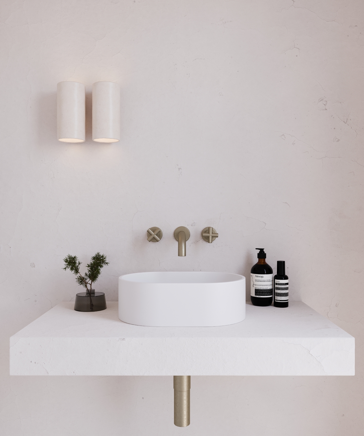 EQ 400mm Oval Concrete Above Counter Basin