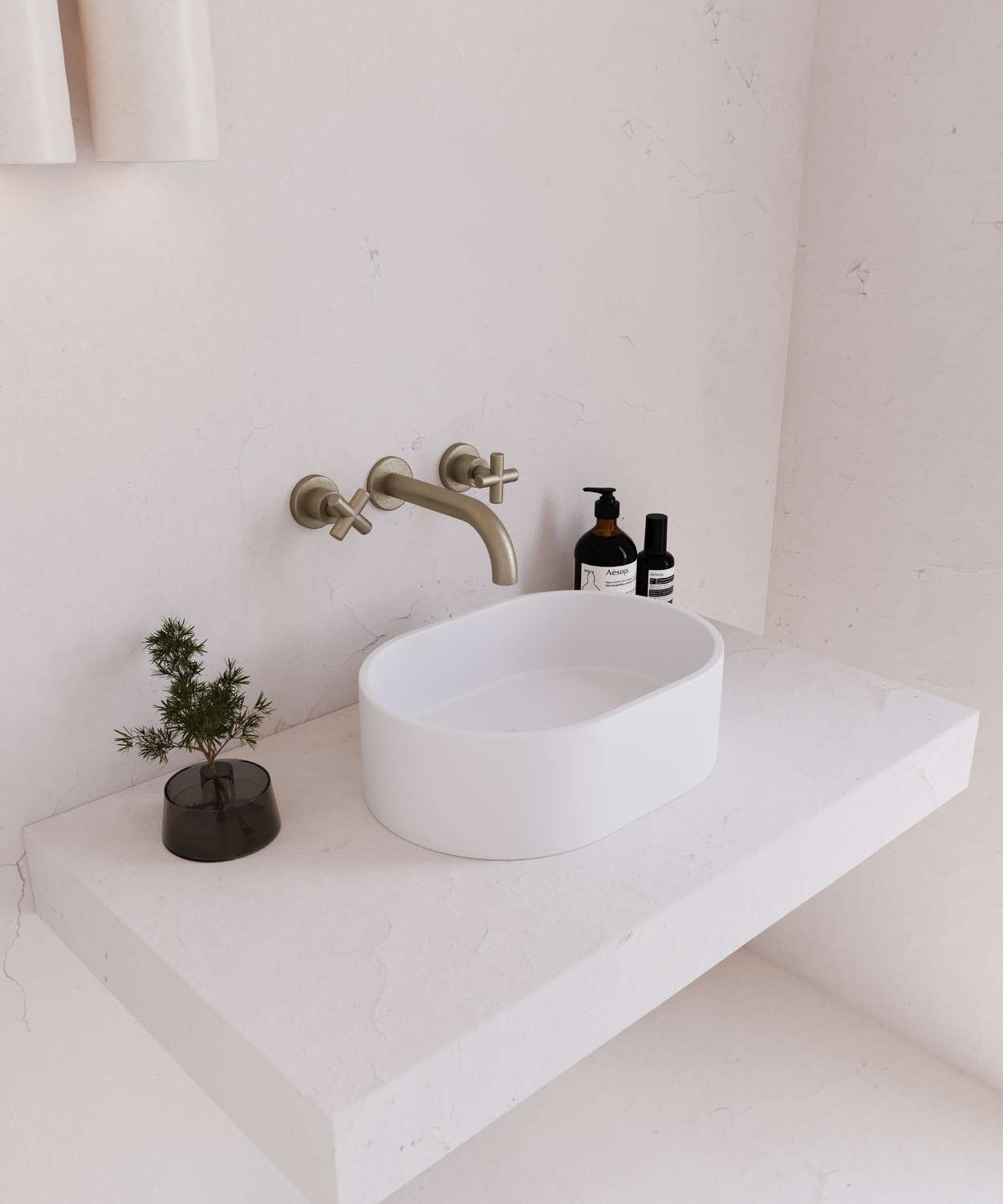 EQ 400mm Oval Concrete Above Counter Basin