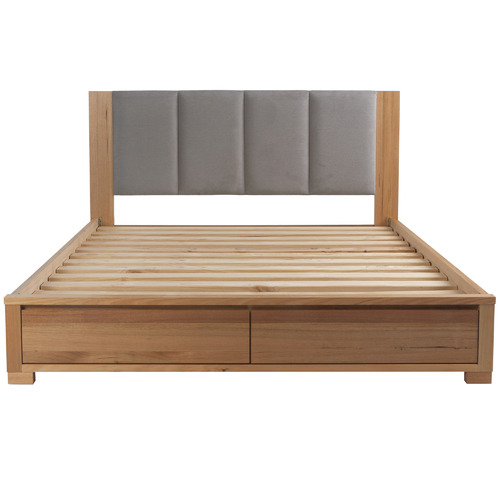 Classic Design Living Natural Bahama Tasmanian Oak Bed with Storage