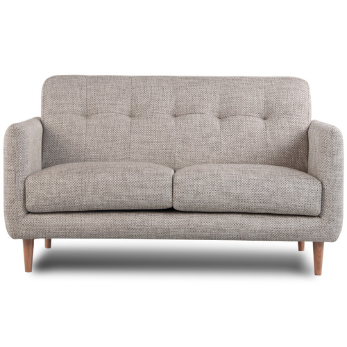 Classic Design Living Grey Jamaica 2 Seater Raffia Fabric Sofa Temple