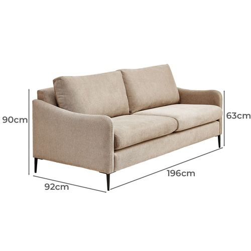 Monroe 3 Seater Chenille Sofa
