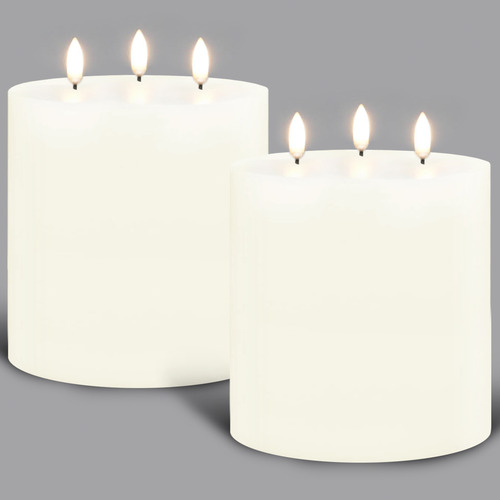 Medium Uyuni Triple Wick LED Wax Pillars