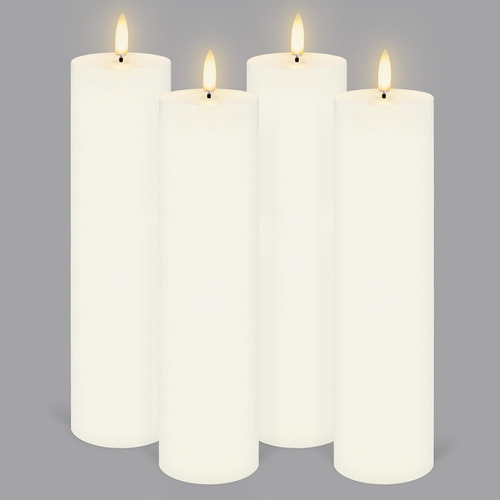 4 Piece Uyuni Remote Enabled Wax Pillar Candle Set