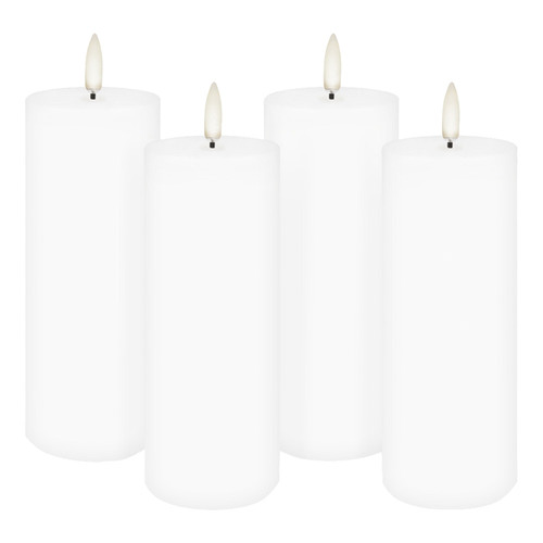 4 Piece Uyuni Remote Enabled Wax Pillar Candle Set