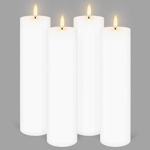 4 Piece Uyuni Remote Enabled Wax Pillar Candle Set