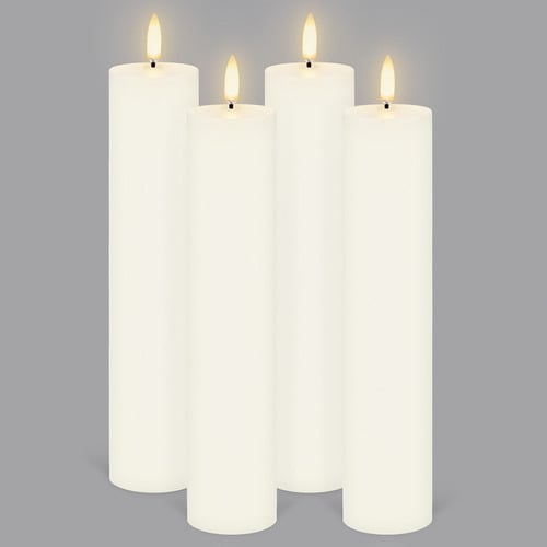 4 Piece Uyuni Remote Enabled Wax Pillar Candle Set