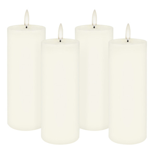 4 Piece Uyuni Remote Enabled Wax Pillar Candle Set
