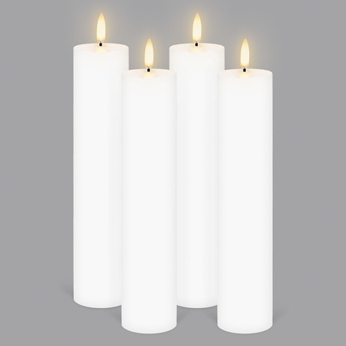 4 Piece Uyuni Remote Enabled Wax Pillar Candle Set