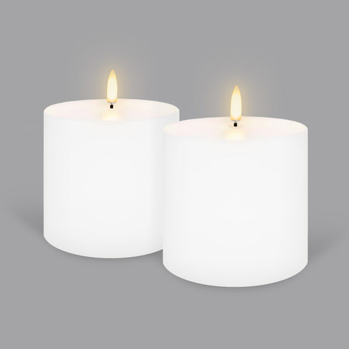 2 Piece Uyuni Remote Enabled Wax Pillar Candle Set