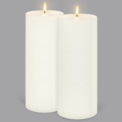 2 Piece Uyuni Remote Enabled Wax Pillar Candle Set
