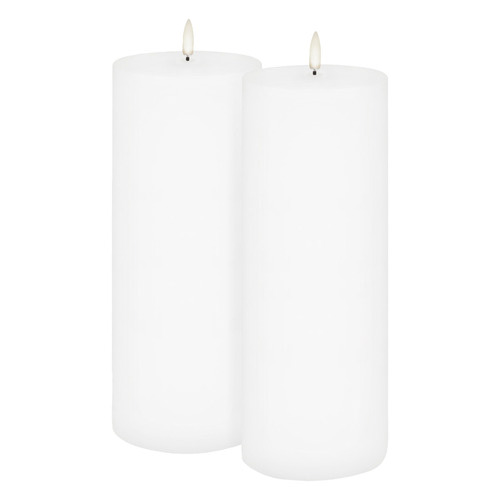 2 Piece Uyuni Remote Enabled Wax Pillar Candle Set