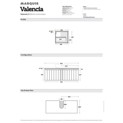 Wall Mounted Valencia Symphony-Top Vanity