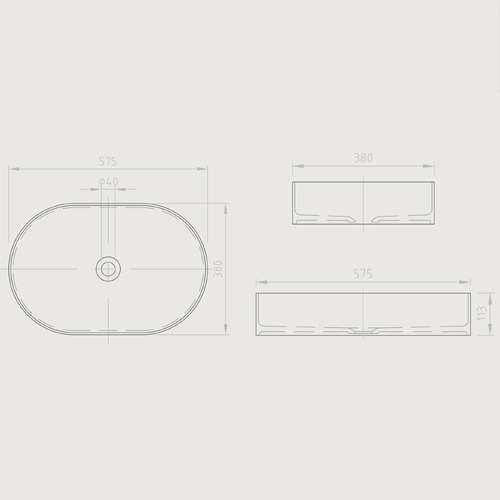 Nero Black Blanco Acrylic Basin