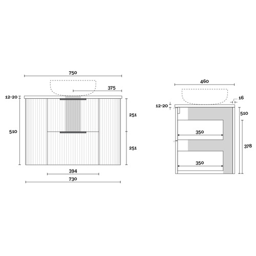 Shore 1200mm Wall Hung Vanity