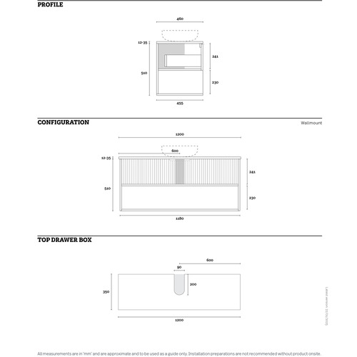 Merewether 1200mm Wall Hung Single Vanity