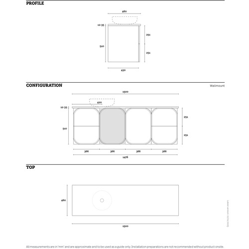 Port 1500mm Wall Hung Double Vanity
