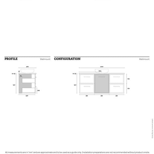 Hamilton 1200mm Wall Hung Single Vanity