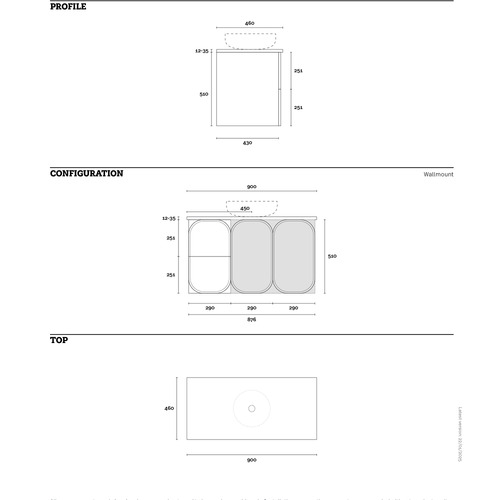 Port 900mm Wall Hung Single Vanity