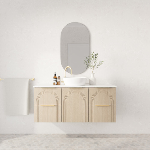 Arco 1200mm Wall Hung Single Vanity with Solid Surface Countertop