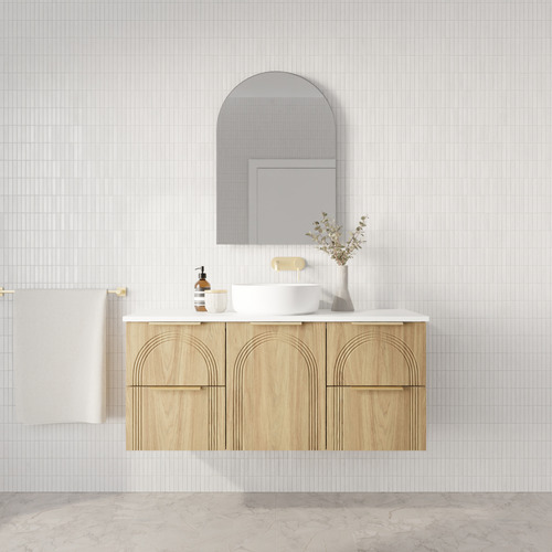 Arco 1200mm Wall Hung Single Vanity with Solid Surface Countertop
