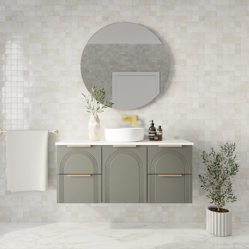 Arco 1200mm Wall Hung Single Vanity with Solid Surface Countertop