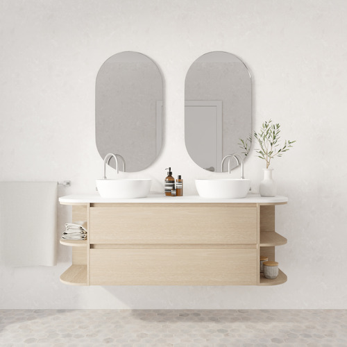 Avion 1500mm Wall Hung Double Vanity with Solid Surface Countertop