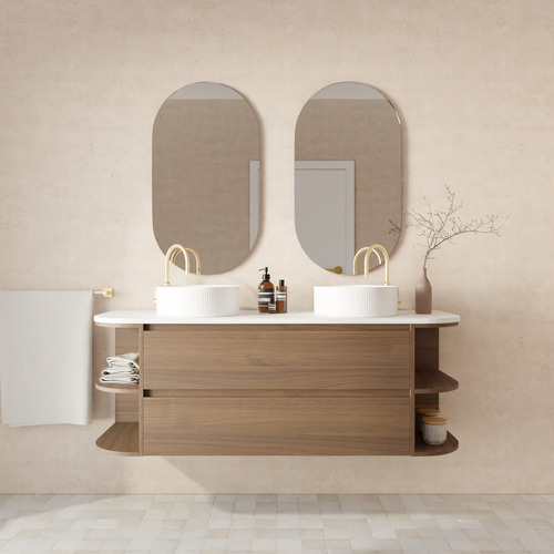 Avion 1500mm Wall Hung Double Vanity with Solid Surface Countertop