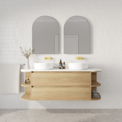 Avion 1500mm Wall Hung Double Vanity with Solid Surface Countertop