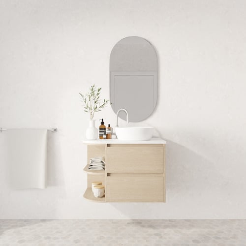 Avion 750mm Wall Hung Single Vanity with Solid Surface Countertop