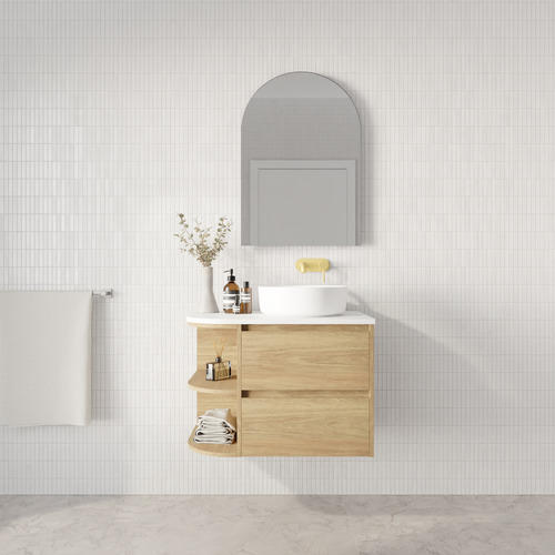 Avion 750mm Wall Hung Single Vanity with Solid Surface Countertop