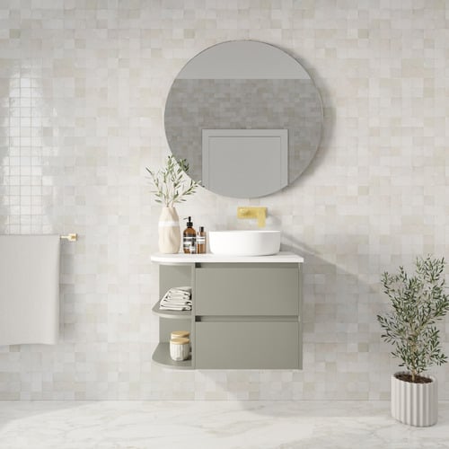 Avion 750mm Wall Hung Single Vanity with Solid Surface Countertop