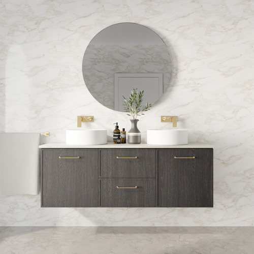 Hamilton 1500mm Wall Hung Double Vanity with Solid Surface Countertop