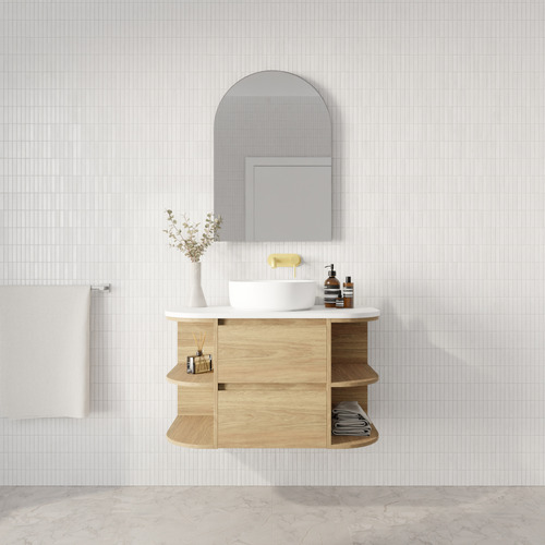Avion 900mm Wall Hung Single Vanity with Solid Surface Countertop