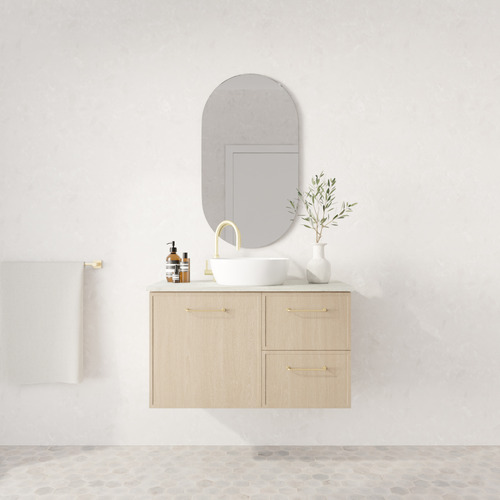 Hamilton 900mm Wall Hung Single Vanity with Solid Surface Countertop