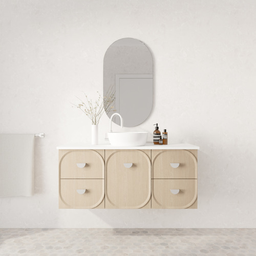 Port 1200mm Wall Hung Single Vanity with Solid Surface Countertop