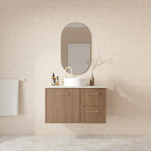 Hamilton 900mm Wall Hung Single Vanity with Solid Surface Countertop