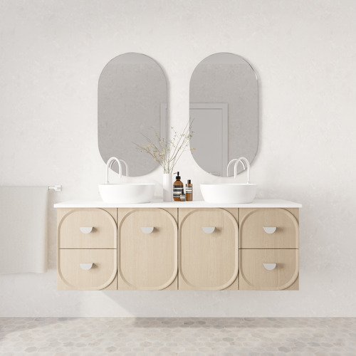 Port 1500mm Wall Hung Double Vanity  with Solid Surface Countertop