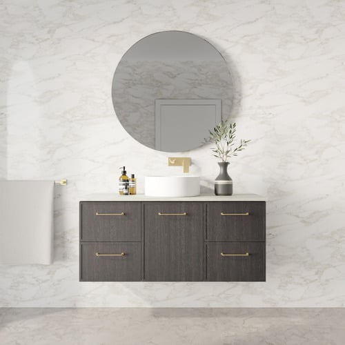 Hamilton 1200mm Wall Hung Single Vanity with Solid Surface Countertop
