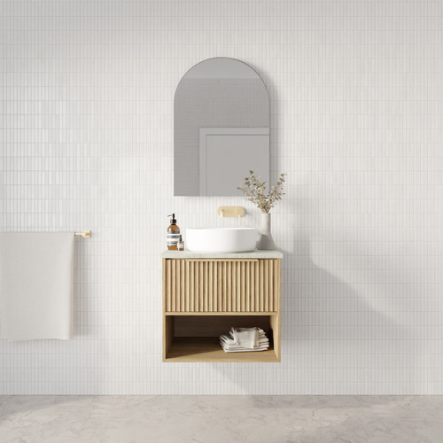 Merewether 600mm Wall Hung Single Vanity with Solid Surface Countertop