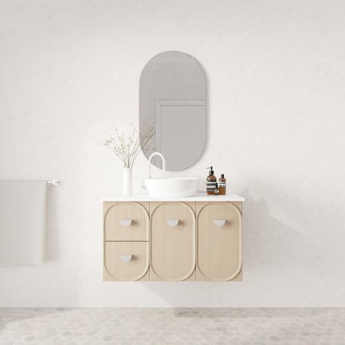Port 900mm Wall Hung Single Vanity with Solid Surface Countertop