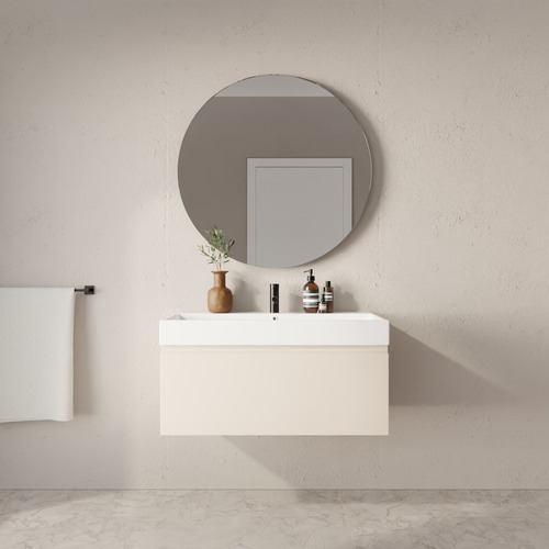 Sanremo 900mm Wall Hung Single Vanity with Polymarble Countertop