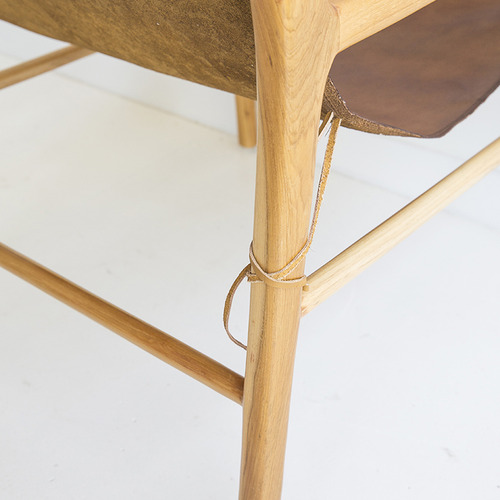 Tan Oceanic Leather Sling Armchair