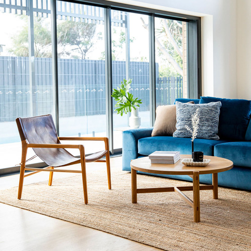 Tan Oceanic Leather Sling Armchair