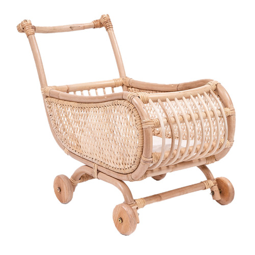 Rachel Rattan Doll Pram Temple & ster
