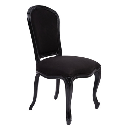 Black French Linen Dining Chair | Temple & Webster