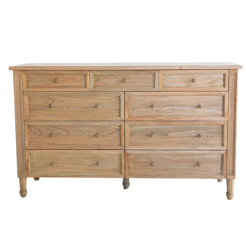 Weathered Oak Hamilton 9 Drawer Chest Temple & ster