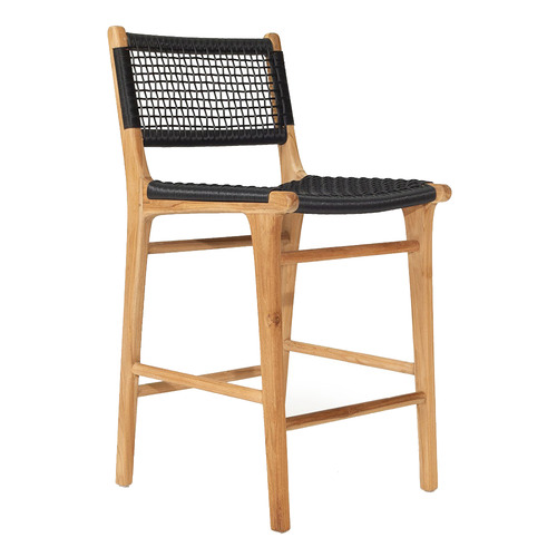 LilaInteriors 65cm Zen Teak Wood Outdoor Counter Stool Temple & ster