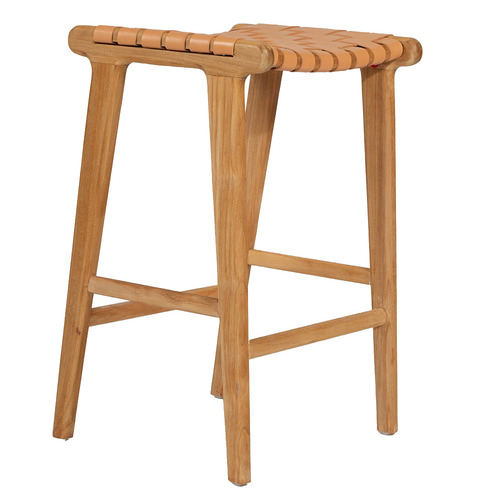 65cm Pasadena Woven Leather Saddle Stool