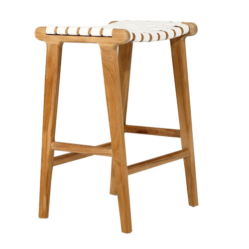 65cm Pasadena Woven Leather Saddle Stool