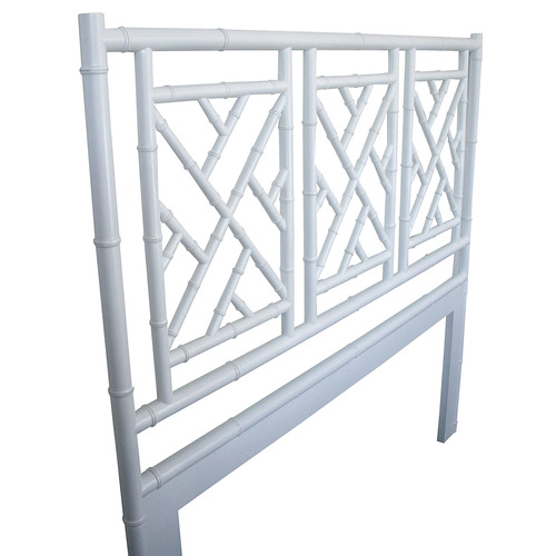 White Chippendale Bedhead Temple & ster